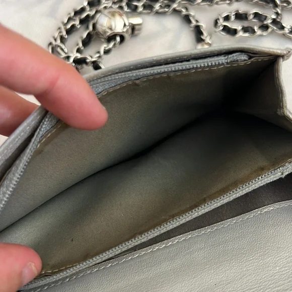 Chanel CC Patent Leather Timeless Wallet on Chain WOC Chain Crossbody Purse Bag - Picture 11 of 12